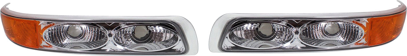 SILVERADO 99-02 / TAHOE 00-06 PARK LAMP RH AND LH, Chrome, Twin Eyes, Type 1