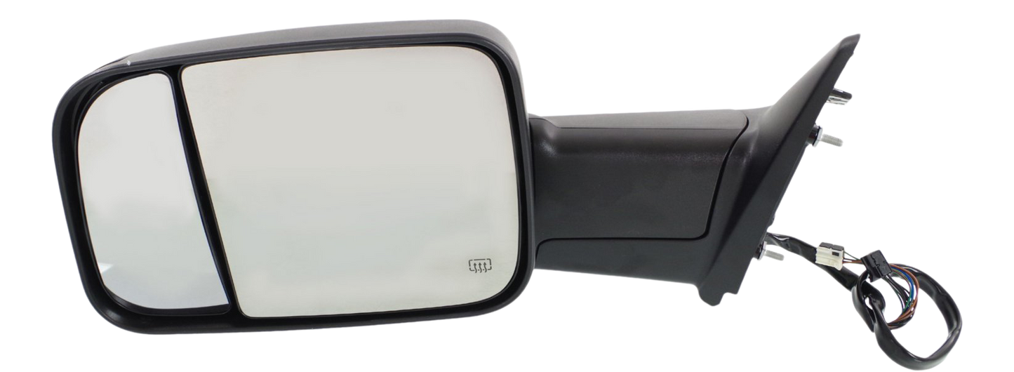 RAM 1500 P/U 12-13 TOWING MIRROR LH, Power, Manual Folding, Heated, Textured, w/ Puddle and Signal Lights