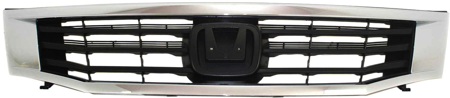ACCORD 08-10 GRILLE, ABS Plastic, Chrome Shell/Paintable Insert, Sedan