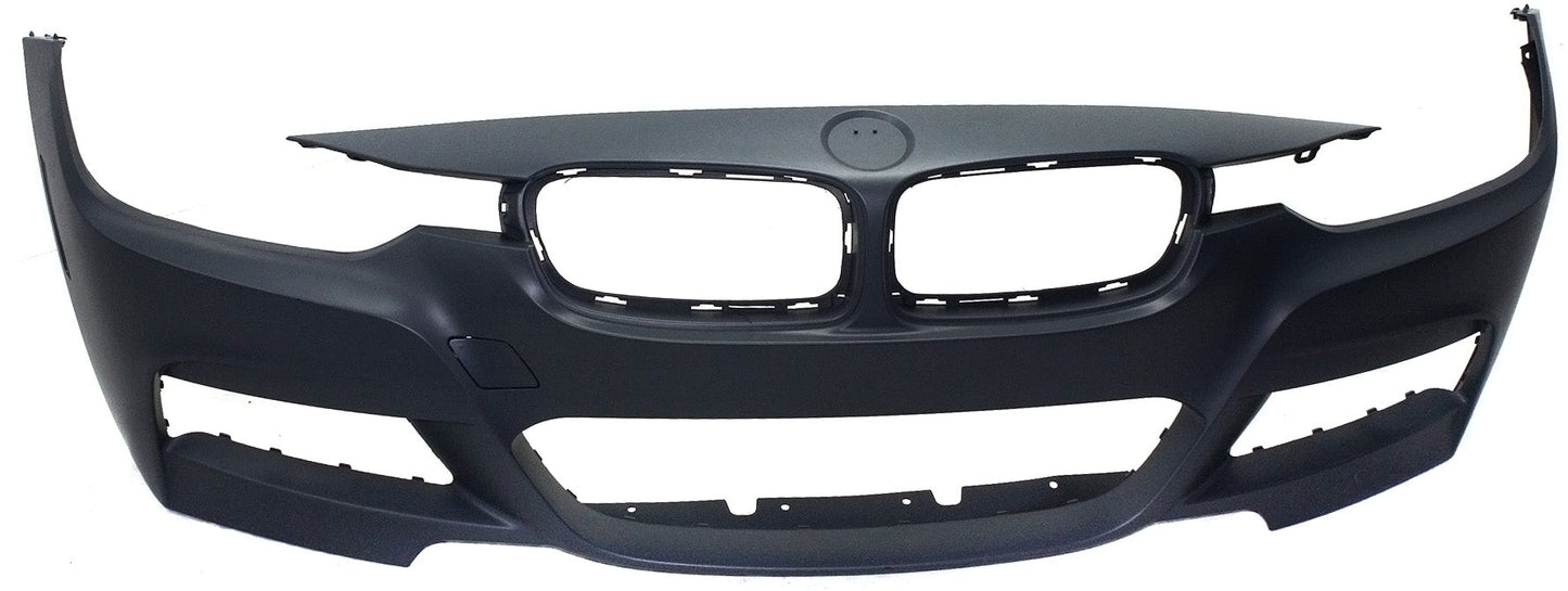3-SERIES 13-19 FRONT BUMPER COVER, Primed, w/ M Sport Package, w/o Headlight Washer and Park Distance Control Sensor Holes, (Sdn 13-18/Wgn 14-19) - CAPA