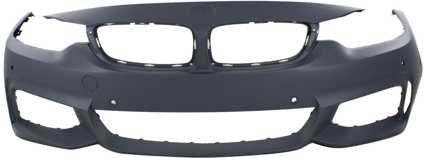 4-SERIES 14-20 FRONT BUMPER COVER, Prmd, w/ M Sprt Pkg, w/o HLW/Park Assist Snsr Holes, w/ PDC Snsr Holes/Cam