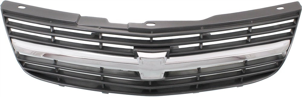 IMPALA 00-04 GRILLE, Vertical Bar Insert, Painted Dark Gray Shell and Insert, w/ Chrome Center Bar