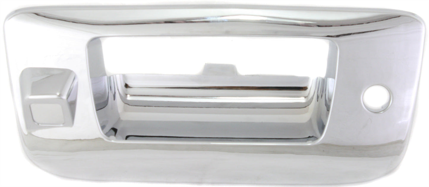 SILVERADO/SIERRA 1500 07-13 / 2500/3500 HD 07-14 TAILGATE HANDLE BEZEL, Outside, All Chrome, w/ Cam, w/ Keyhole, Excludes 2007 Classic