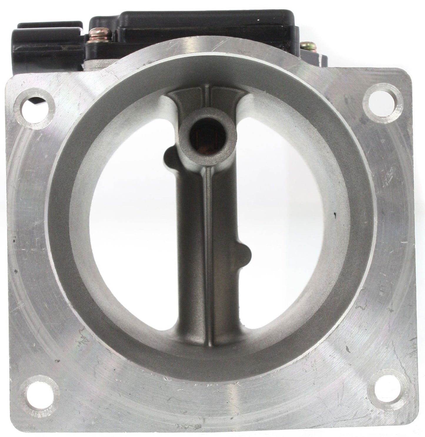 TOWN CAR 91-94 / MUSTANG 94-95 MASS AIR FLOW SENSOR, Aluminum, New, w/ 4-prong blade male connector