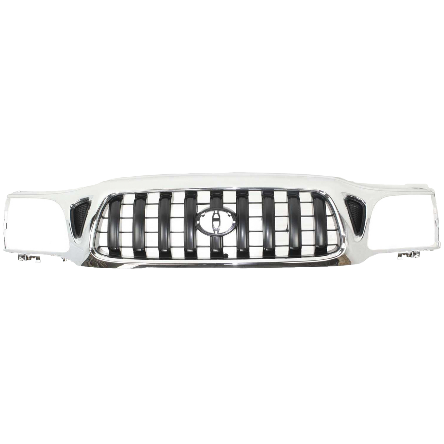 TACOMA 01-04 GRILLE, Chrome Shell/Painted Dark Gray Insert, w/o S-Runner Model, 4WD
