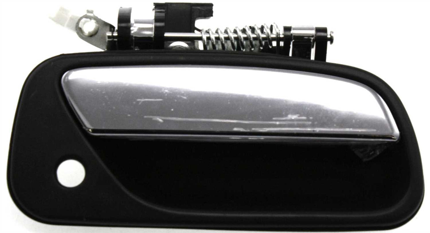 T100 93-98 FRONT EXTERIOR DOOR HANDLE RH, Textured Black, With Keyhole And Chrome Lever