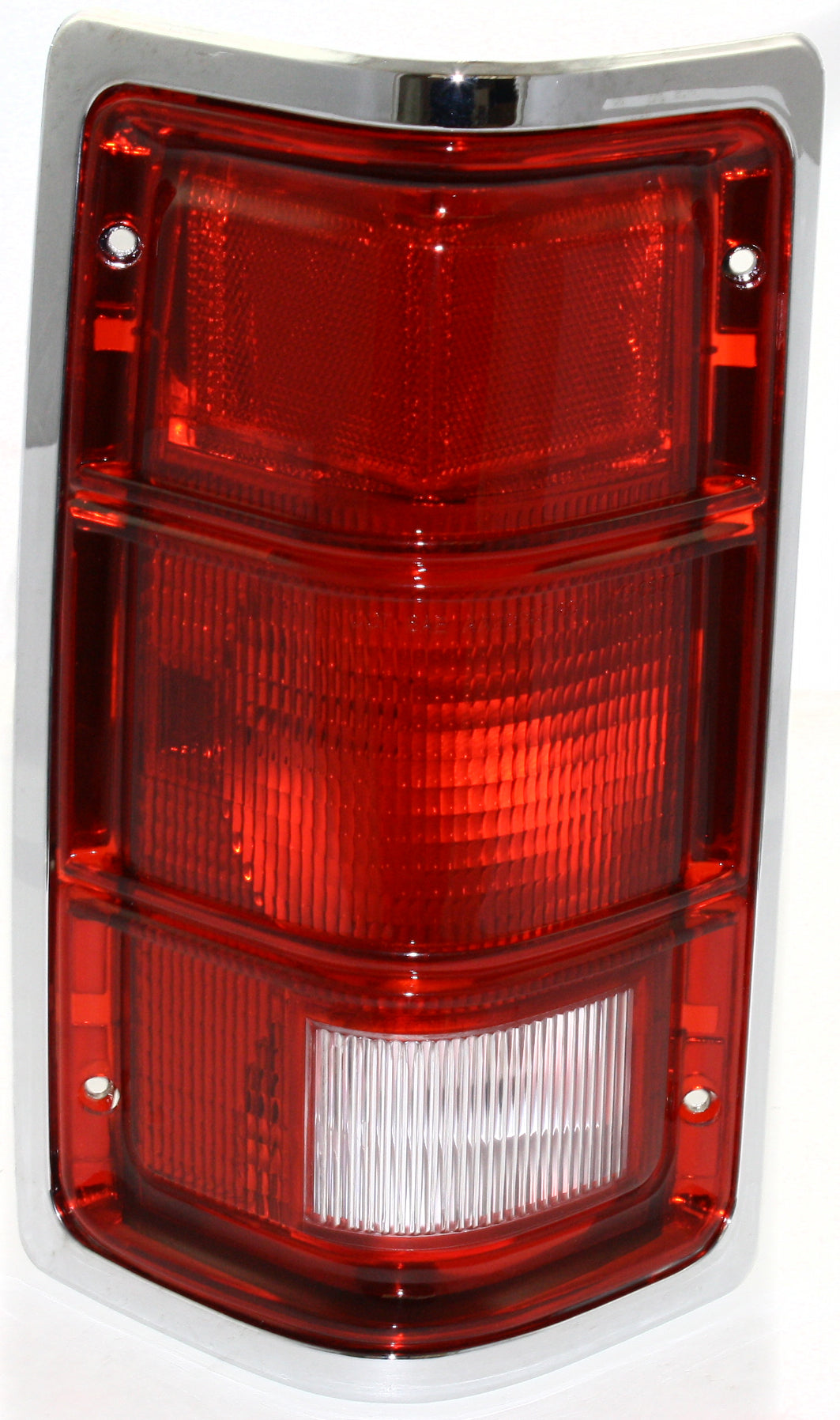 DAKOTA 87-96 TAIL LAMP LH, Lens and Housing, w/ Chrme Outer Trim, w/o Chrme Inner Stripes