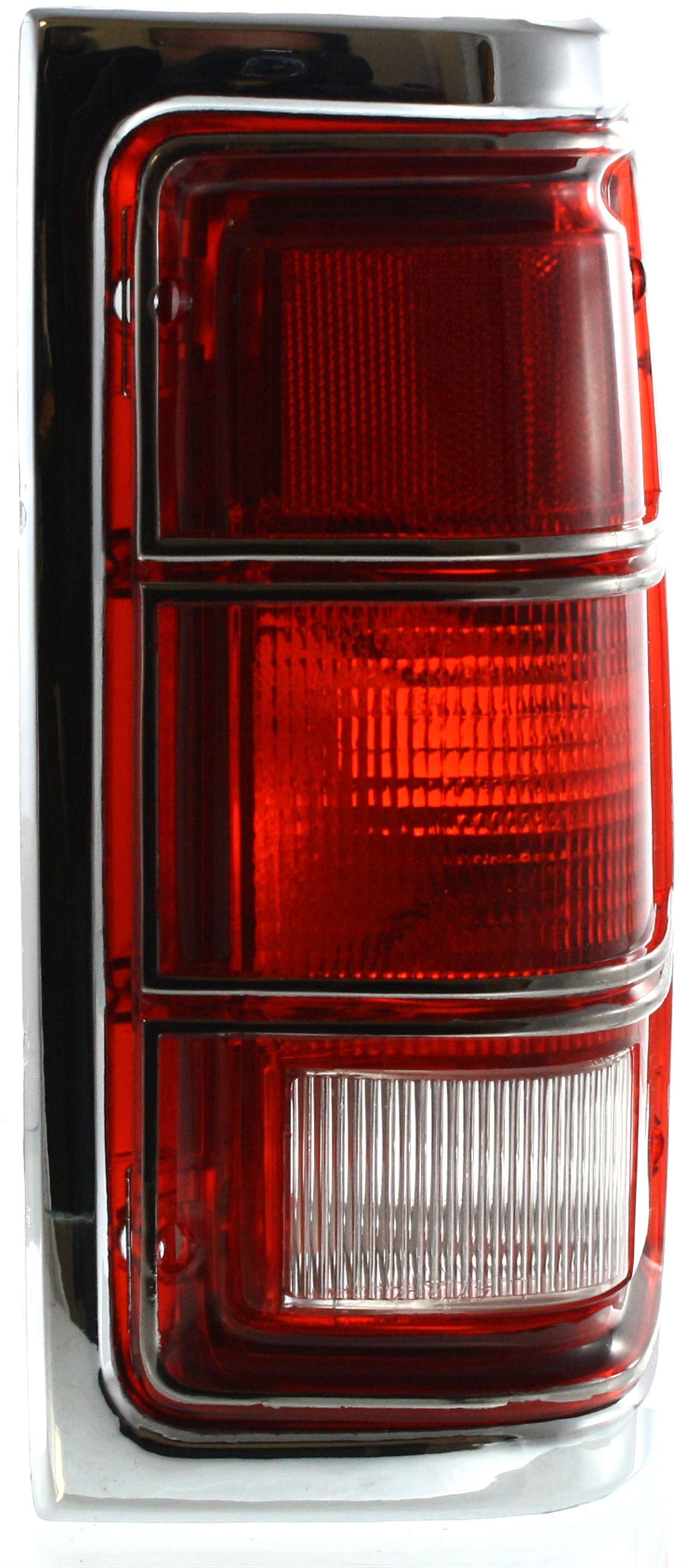 DODGE FULL SIZE P/U 81-87 TAIL LAMP RH, Lens and Housing, w/ Chrome Trim