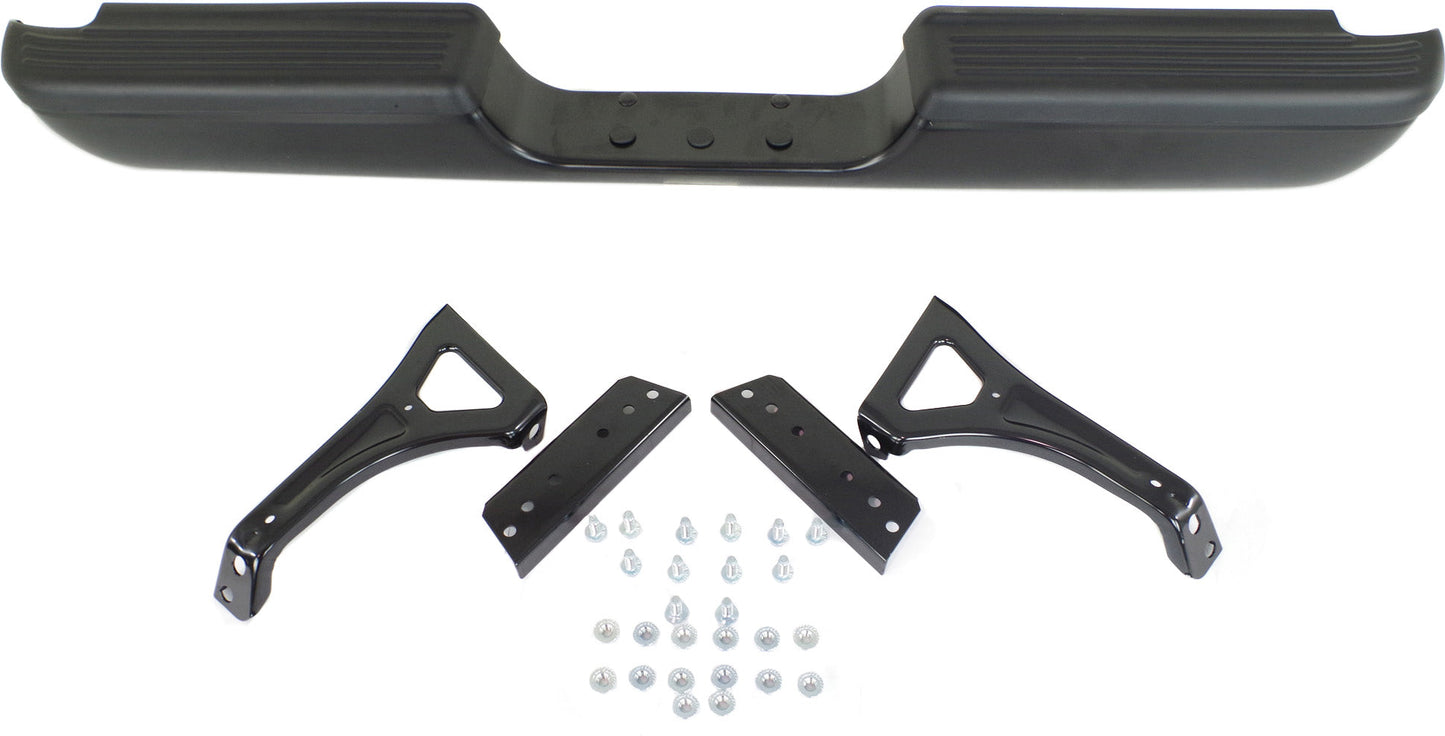 RAM 1500 94-01/2500/3500 94-02 STEP BUMPER, FACE BAR AND PAD, w/ Pad Provision, w/o Mounting Bracket, Powdercoated Black, Fleetside
