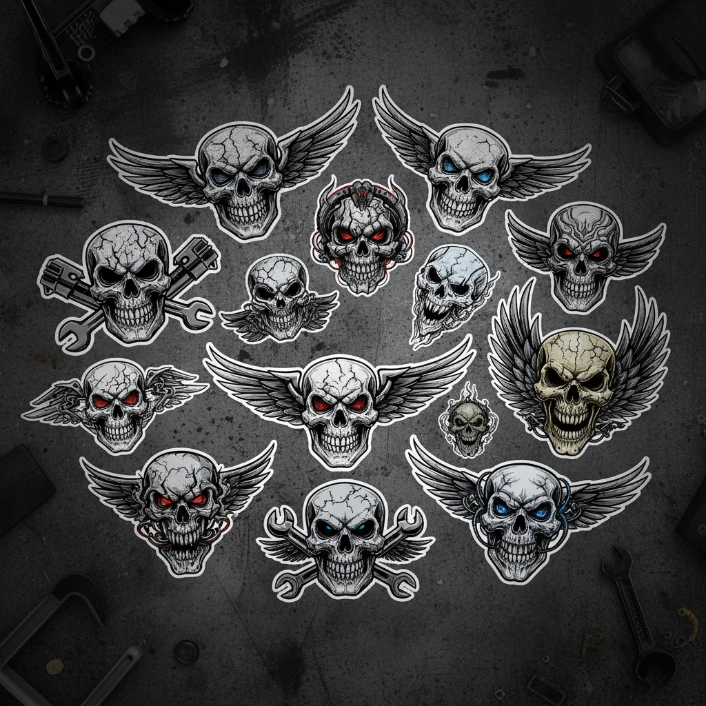 Skull car stickers and vinyl decals