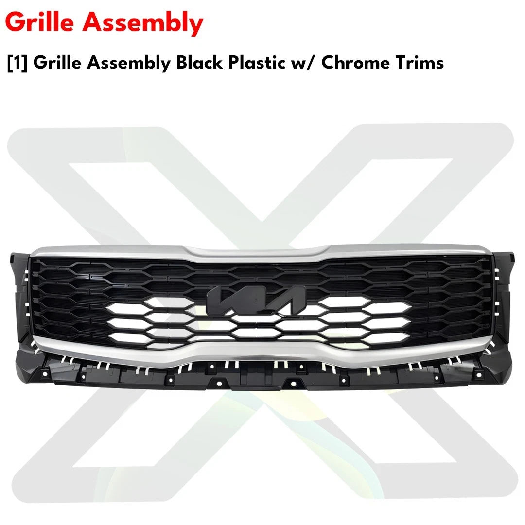 Front Bumper Cover Primed Plastic & Grille Assembly Fits 2020-2022 Kia Telluride