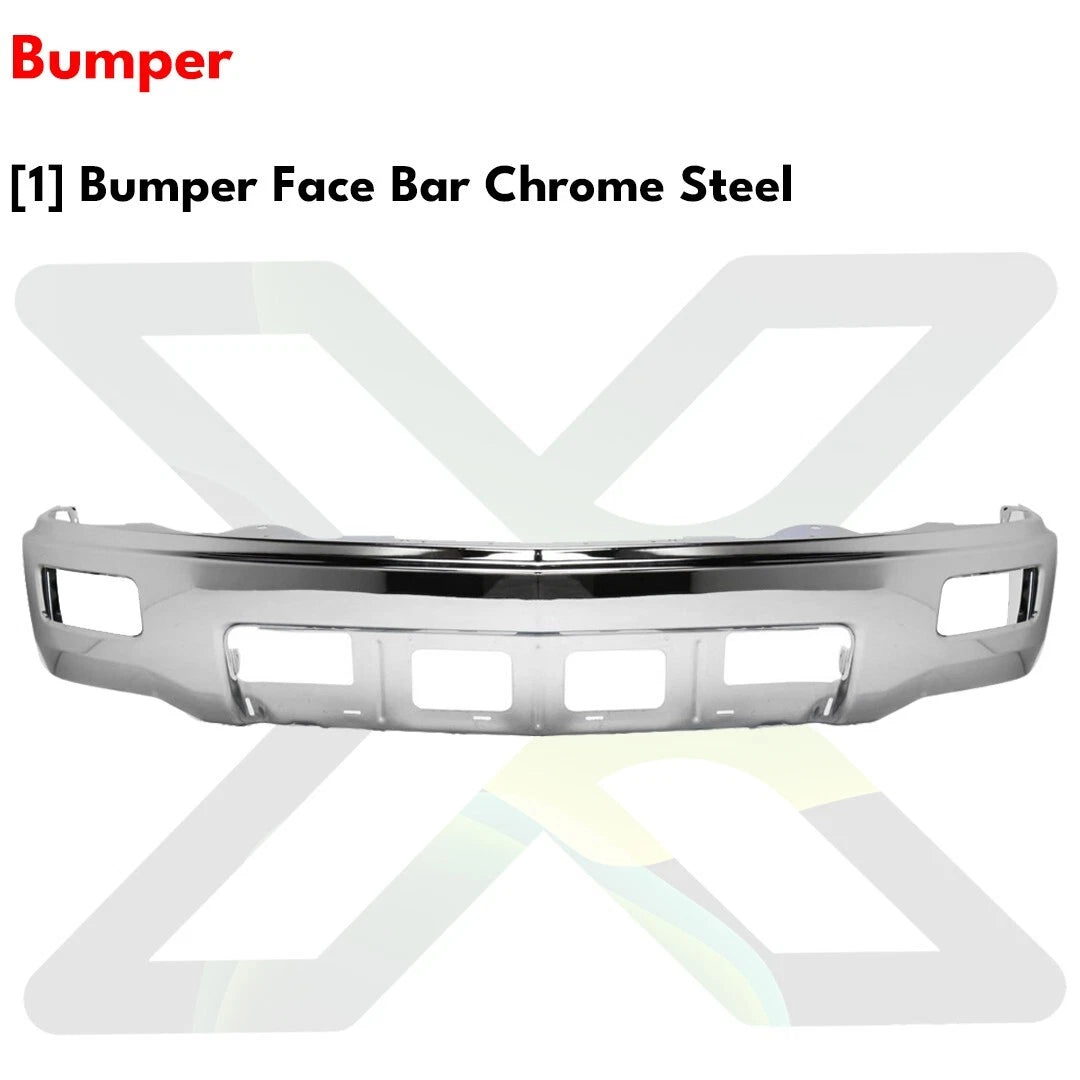 Front Bumper Chrome & Fog Lights Kit For 2014-2015 Chevrolet Silverado 1500