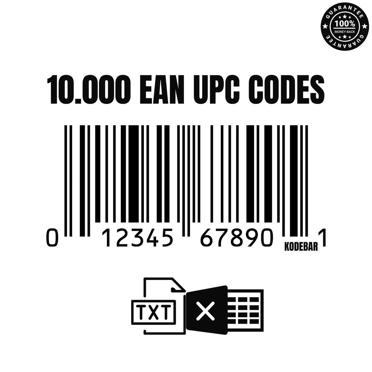 EAN UPC Codes for Amazon Certified GS1 Numbers Lifetime