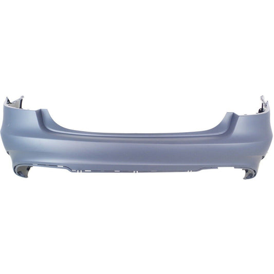 Rear Bumper Cover Primed For 2014-2016 Mercedes Benz E-Class WithAMG Styling Pkg Without Parktronic Holes Replacement REPBZ760106P