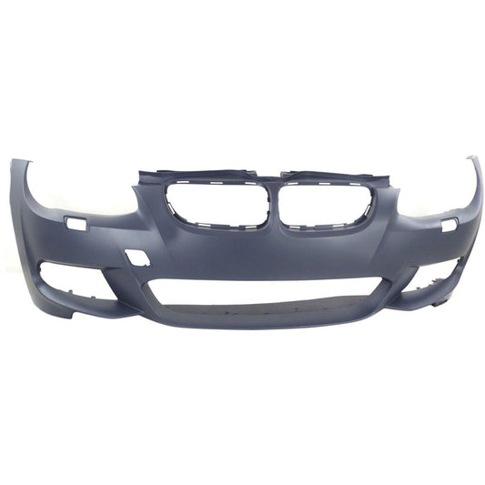 Front Bumper Cover Primed For 2011 2012 2013 BMW 3-Series With M Package Without Park Distance Control Sensor Holes Replacement REPBM010336P