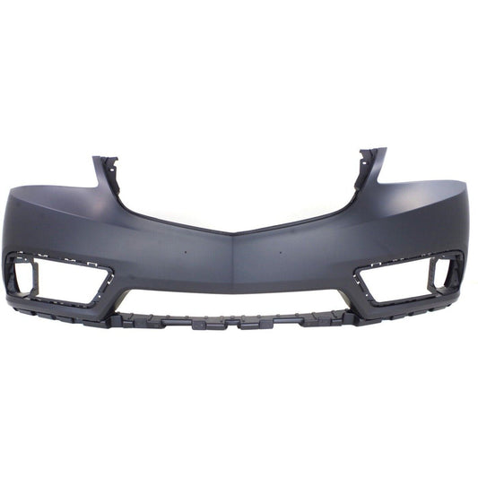 Front Bumper Cover Primed For 2014-2016 Acura MDX Without Parking Aid Sensor Holes and Adaptive Cruise Control CAPA Replacement REPA010348PQ