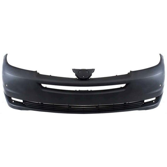 Front Bumper Cover Primed For 2004-2005 Toyota Sienna Without Park Assist Snsr Holes With Radar Cruise Control Replacement T010340P