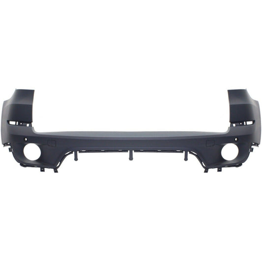 Rear Bumper Cover Primed For 2011-2013 BMW X5 Without M Pkg With Park Dist Ctrl Snsr Holes Replacement REPB760198P