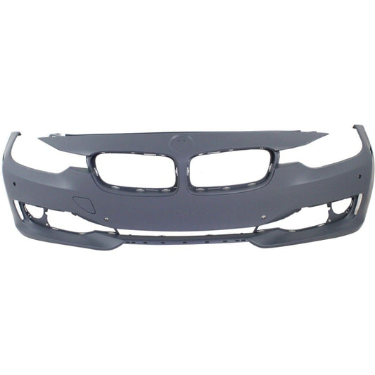 Front Bumper Cover Primed For 2012-2015 BMW 3-Series Without M Sport Line | IPAS/Cam/HLW Holes With PDC Holes Modern/Luxury/Sport Line Mdls Replacement REPB010363P