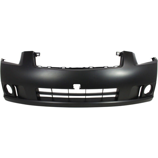 Front Bumper Cover Primed For 2007-2009 Nissan Sentra With Fog Light Holes 2.0L. Eng Replacement N010327P