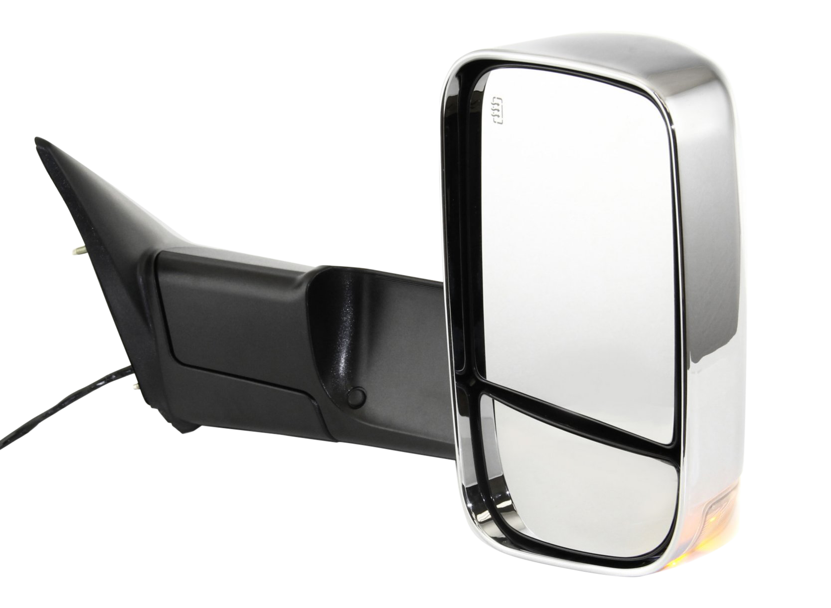 DODGE FULL SIZE P/U 10-10/RAM FULL SIZE P/U 11-11 TOWING MIRROR RH, Power, Manual Folding, Heated, Chrome, w/o Auto-Dimming, BSD, and In-housing Signal Light, w/ Memory