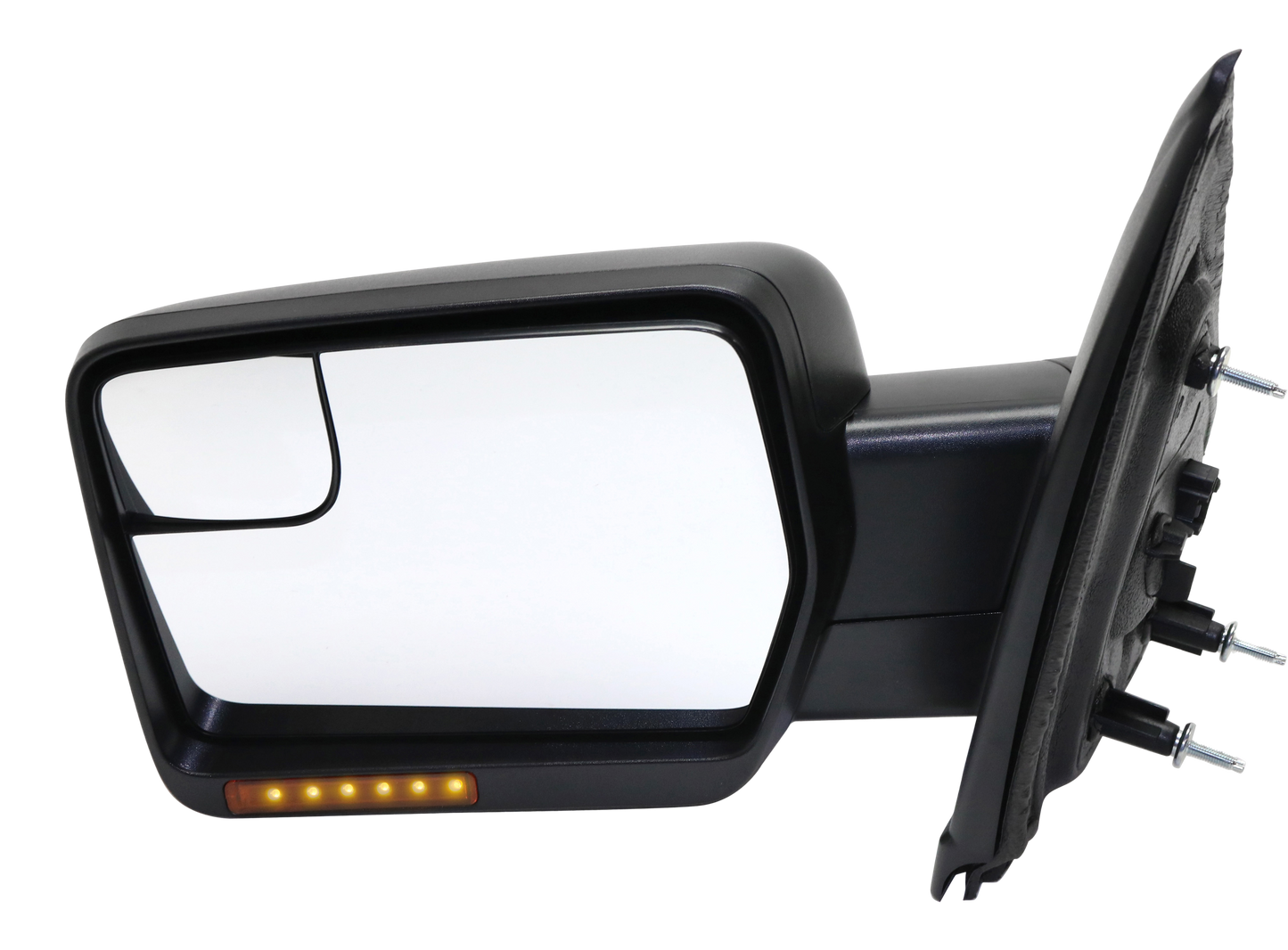 F-150 11-14 MIRROR LH, Non-Towing, Power, Manual Folding, Heated, Textured, w/ Blind Spot Glass and Signal Light, w/o Memory and Puddle Light