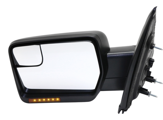 F-150 11-14 MIRROR LH, Non-Towing, Power, Manual Folding, Heated, Textured, w/ Blind Spot Glass and Signal Light, w/o Memory and Puddle Light
