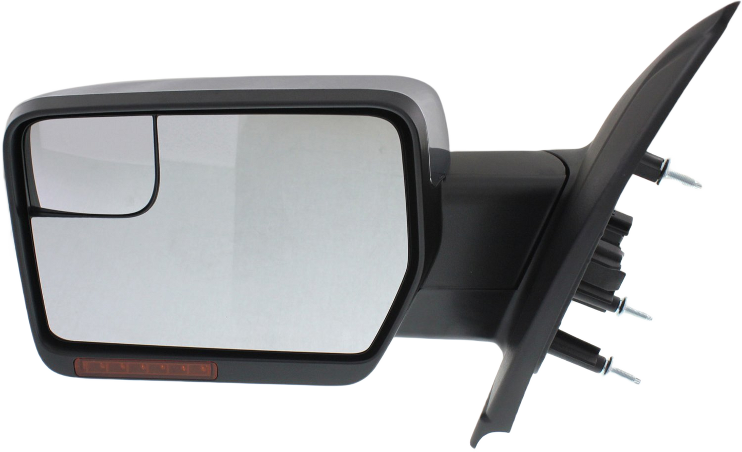 F-150 11-14 MIRROR LH, Non-Towing, Power, Non-Folding, Heated, Chrome, w/ Blind Spot Glass, Memory, and Signal Light, w/o Puddle Light, (Exc. SVT Raptor Model)