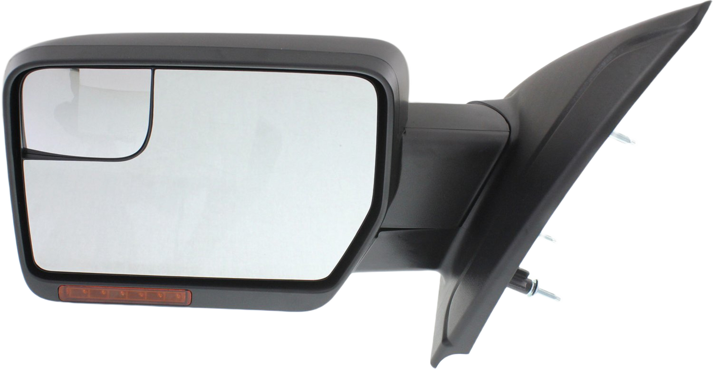 F-150 11-14 MIRROR LH, Non-Towing, Power, Power Folding, Heated, Paintable, w/ Blind Spot Glass, Memory, Puddle Light, and Signal Light