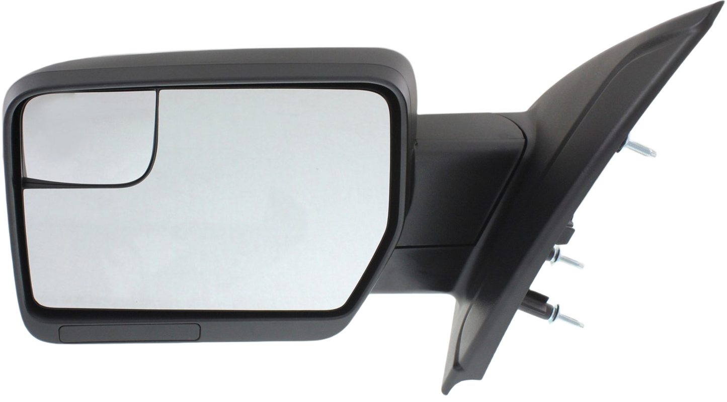 F-150 11-14 MIRROR LH, Non-Towing, Power, Manual Folding, Non-Heated, Textured, w/ Blind Spot Glass, w/o Memory, Puddle Light, and Signal Light, (Exc. SVT Raptor Model)