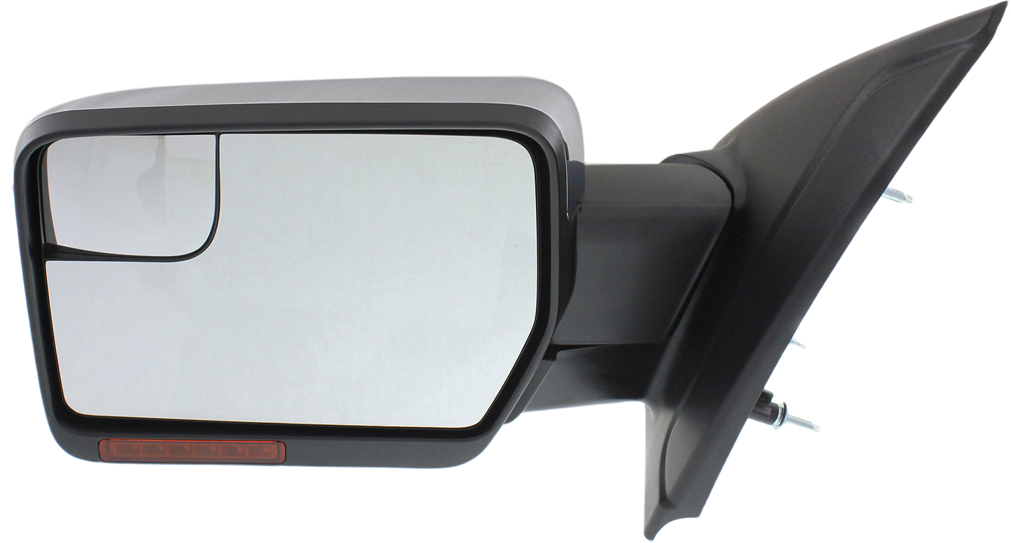 F-150 11-14 MIRROR LH, Non-Towing, Power, Power Folding, Heated, Chrome, w/ Blind Spot Glass, Memory, Puddle Light, and Signal Light