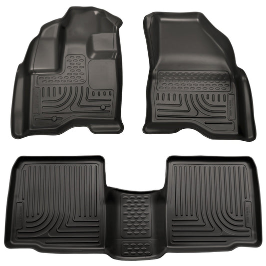 Floor Liner; Front & 2nd Seat Floor Liners Black Front And Second Rows; Qty Sold : 3; Weatherbeater Series; TPO - Thermoplastic Olefin