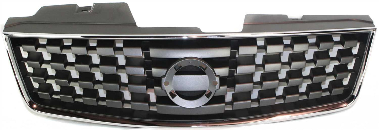 SENTRA 07-08 GRILLE, ABS Plastic, Chrome Shell/Painted Black Insert, 2.0L Eng