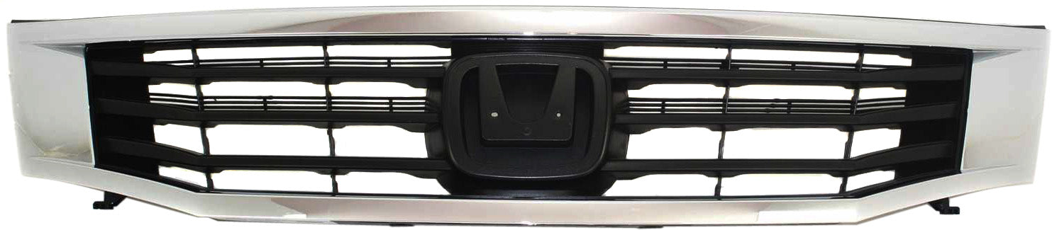 ACCORD 08-10 GRILLE, ABS Plastic, Chrome Shell/Paintable Insert, Sedan