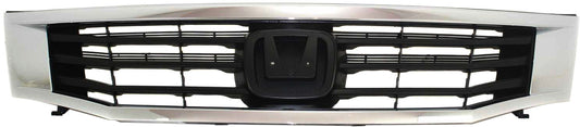 ACCORD 08-10 GRILLE, ABS Plastic, Chrome Shell/Paintable Insert, Sedan