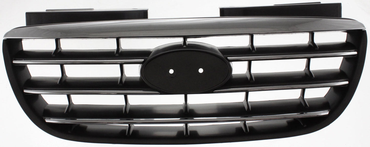 ELANTRA 07-10 GRILLE, Plastic, Painted Black Shell and Insert, w/ Chrome Insert Molding, Sedan