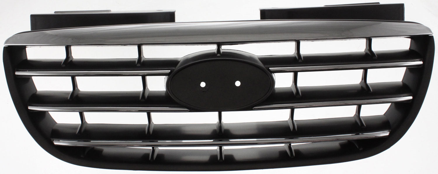 ELANTRA 07-10 GRILLE, Plastic, Painted Black Shell and Insert, w/ Chrome Insert Molding, Sedan