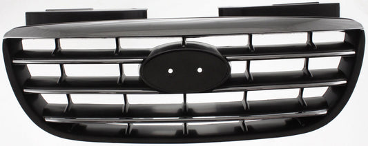 ELANTRA 07-10 GRILLE, Plastic, Painted Black Shell and Insert, w/ Chrome Insert Molding, Sedan