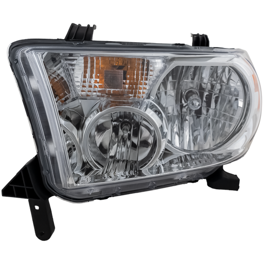 SEQUOIA 08-17 / TUNDRA 07-13 HEAD LAMP LH, Assembly, Halogen, Chrome Bezel, 09-13 w/o Level Adjuster