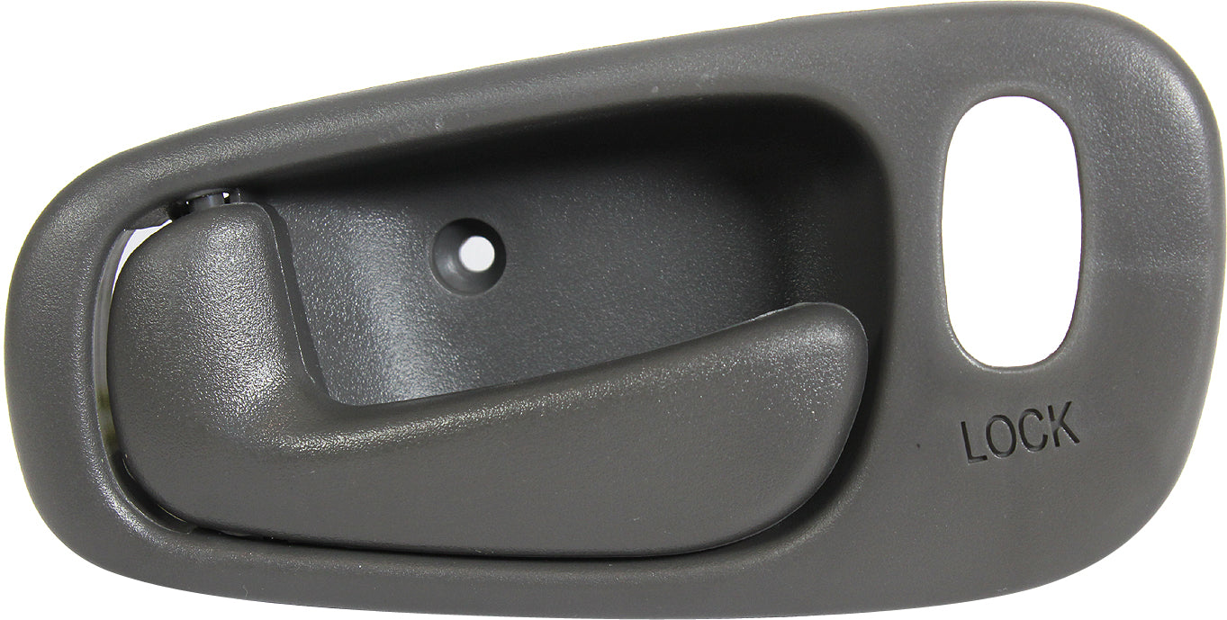COROLLA/PRIZM 98-02 FRONT INTERIOR DOOR HANDLE LH, Deep Gray, Power Lock, w/ Lock Hole (=REAR)