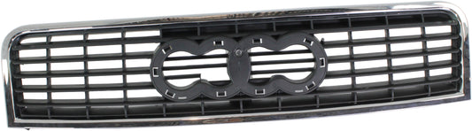 A4 02-05 GRILLE, Chrome Shell/Painted Satin Black Insert, Sedan/Wagon