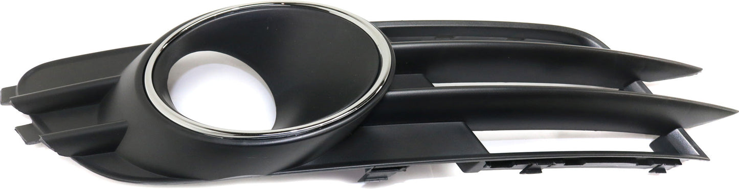 A6 12-15 FRONT FOG LAMP MOLDING LH, Black, w/ Chrome Ring, w/o S-Line Pkg., w/ Adaptive Cruise Control