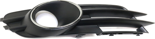 A6 12-15 FRONT FOG LAMP MOLDING LH, Black, w/ Chrome Ring, w/o S-Line Pkg., w/ Adaptive Cruise Control