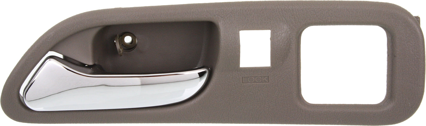 TL 99-03/MDX 01-06 INTERIOR FRONT DOOR HANDLE Left, Chr Lever+Beige Housing (Saddle), Plas,(MDX-w/ Touring Pkg)