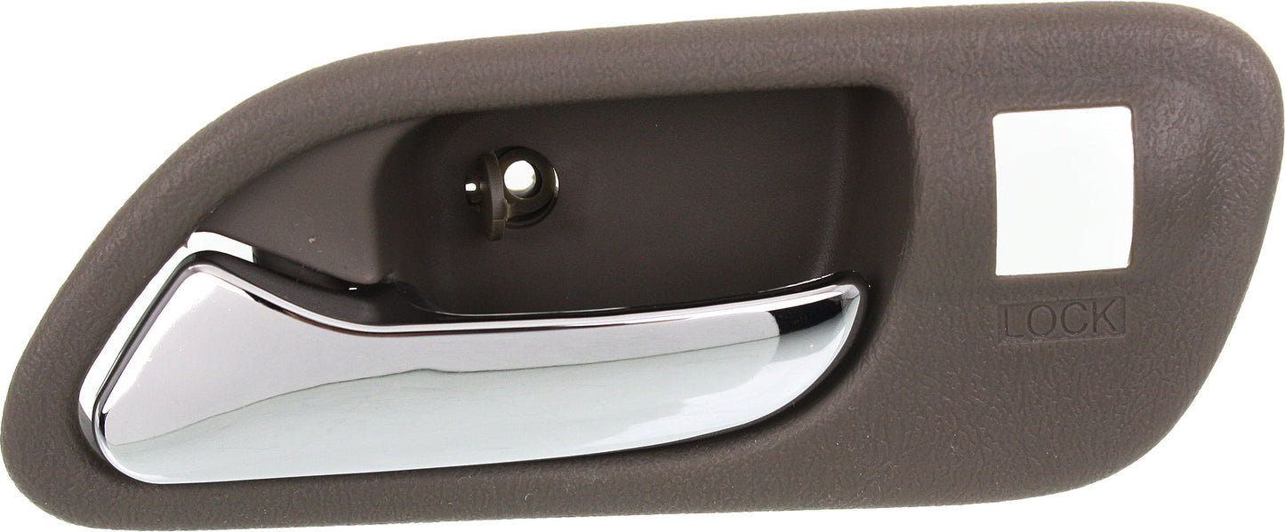 TL 99-03/MDX 01-06 FRONT INTERIOR DOOR HANDLE LH, Chr Lever+Beige Housing (Saddle), Plas,(MDX-w/o Touring Pkg)