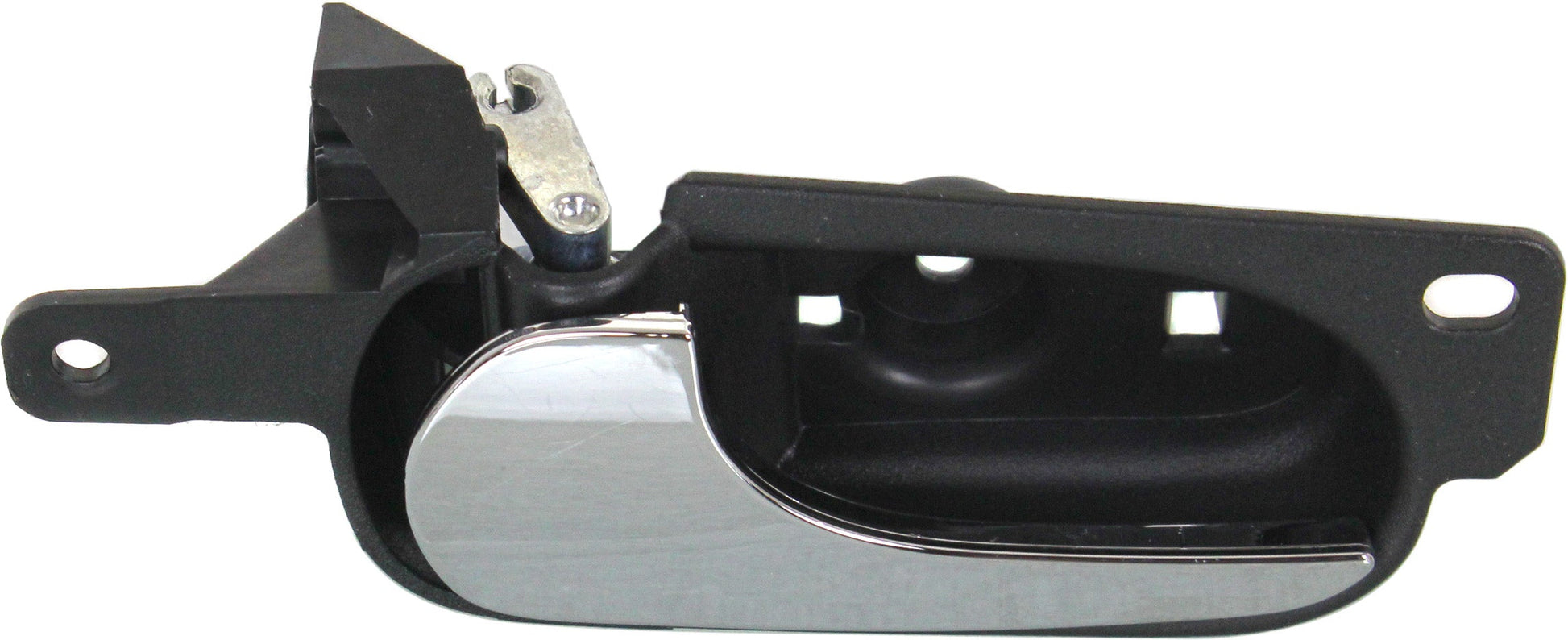 LUCERNE 06-11 REAR INTERIOR DOOR HANDLE LH, Chrome Lever W/ Textured Black Bezel, w/o Door Lock Hole