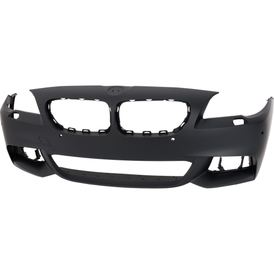 5-SERIES 14-16 FRONT BUMPER COVER, Primed, Sedan, w/ M Package, w/ Park Distance Control Sensor Holes, w/o Camera Hole