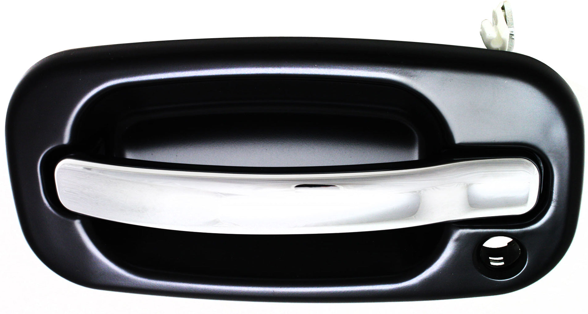 SILVERADO/SIERRA 99-06 FRONT EXTERIOR DOOR HANDLE LH, Chrme Lvr+Smth Blk Bezel, w/ Keyhole, Includes 2007 Classic