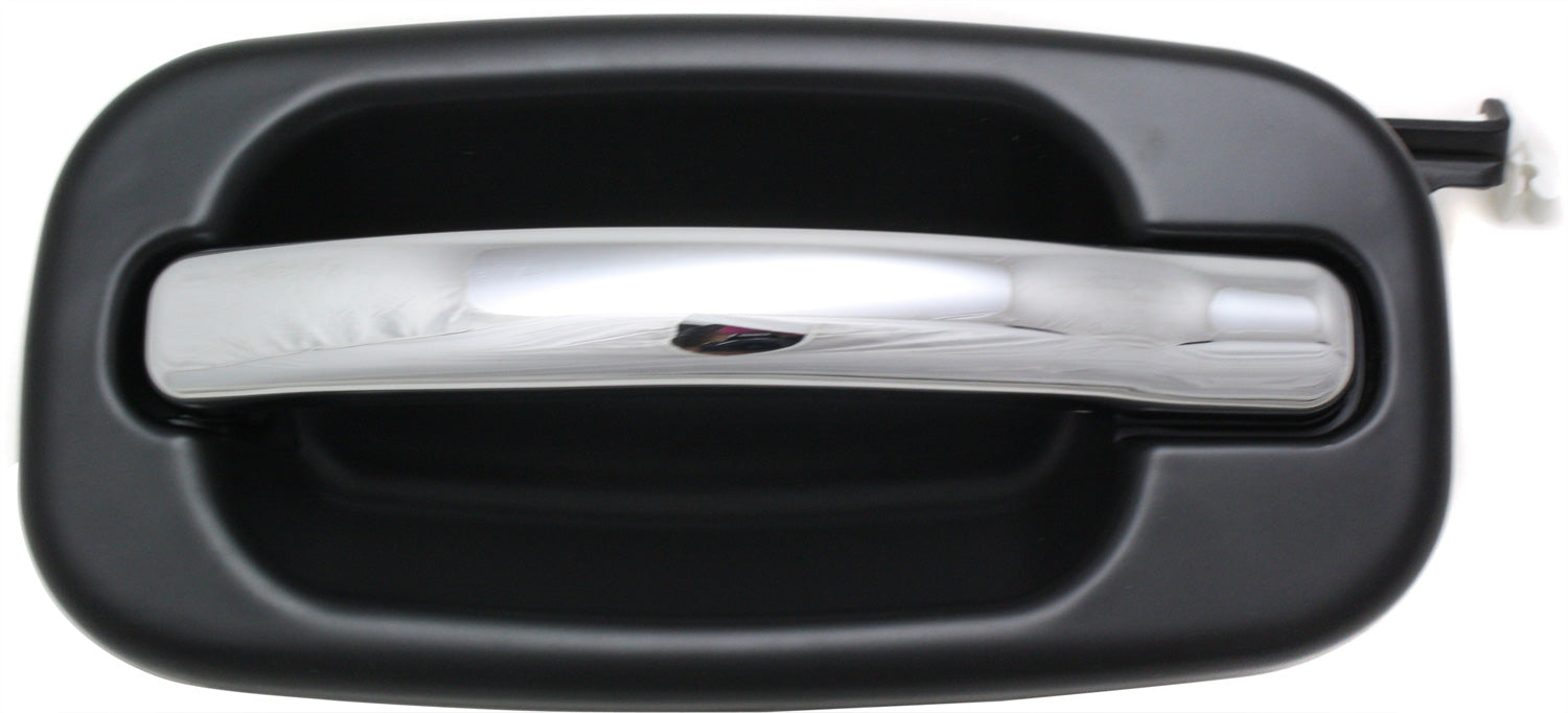 SILVERADO/SIERRA 00-06 REAR EXTERIOR DOOR HANDLE LH, Chrme Lvr+Smth Blk Bezel, Crew Cab, Includes 2007 Classic