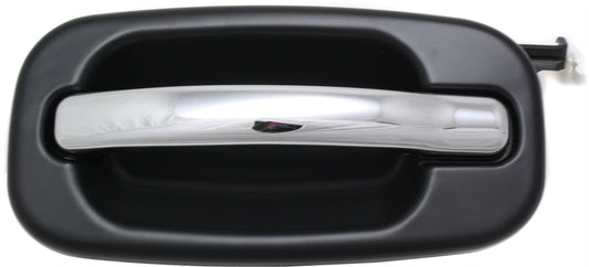 SILVERADO/SIERRA 00-06 REAR EXTERIOR DOOR HANDLE LH, Chrme Lvr+Smth Blk Bezel, Crew Cab, Includes 2007 Classic